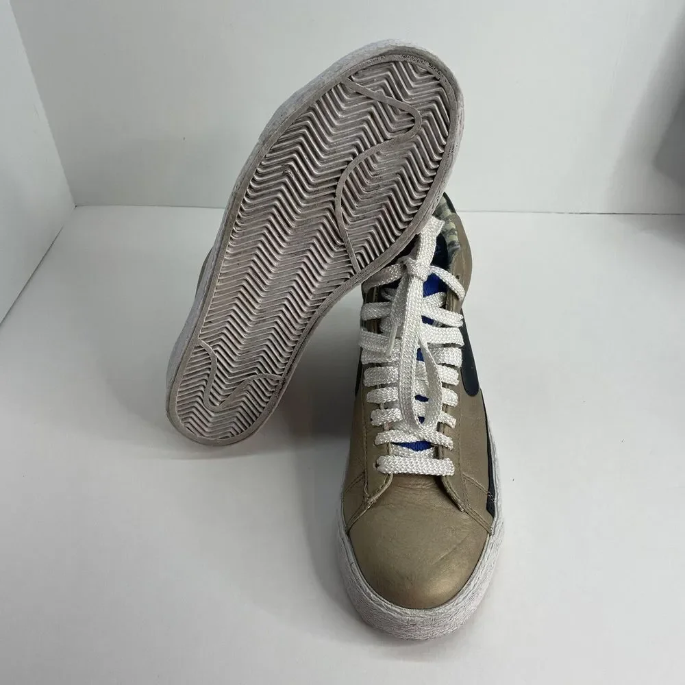 Nike Mens Blazer High Premium 316397-901 Gold Basketball Shoes Sneakers Size 9.5